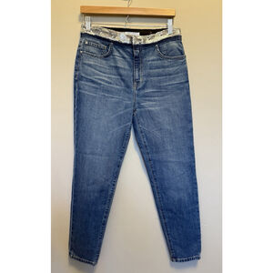 IRO Jeans Womens 28 Blue Silver Jones Sequin Embellished Mid Rise Slim Leg Denim